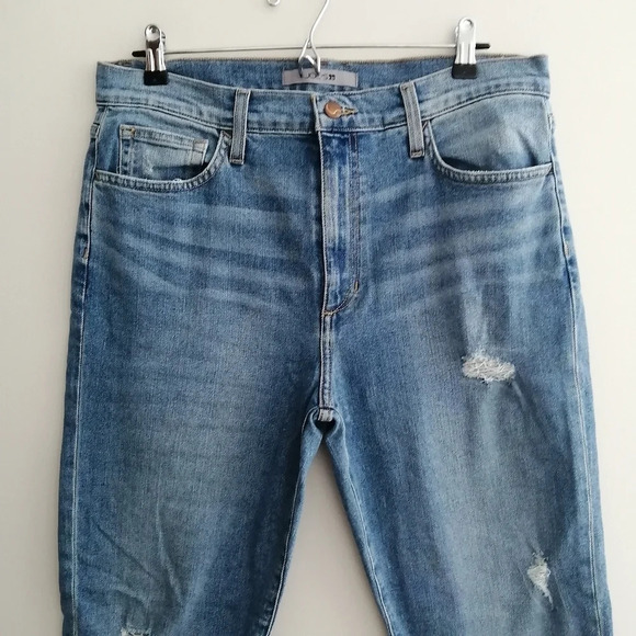 Joe's Jeans High Rise Straight Leg Ankle Jeans in Canella Distressing 31 (12) - Picture 5 of 16